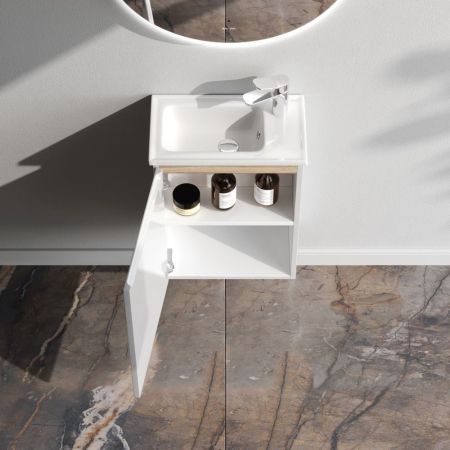 M85AFHX0451WG X-Joy, База под раковину, подвесная, 45 см, 1 дверца, белый глянец, артикул M85AFHX0451WG