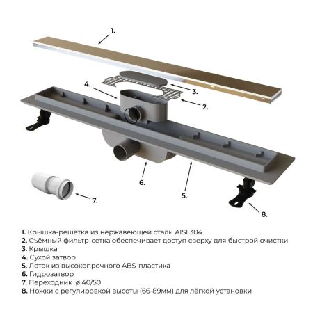 Душевой лоток Drain Leo-11 (800)