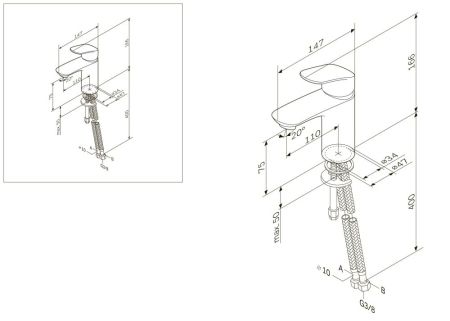 F8093016 Like смеситель для умывальника, излив 110 мм, хром, шт, артикул F8093016