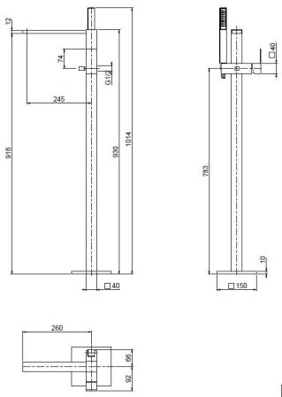 Напольный смеситель для ванны CEZARES UNIKA-VDP, артикул UNIKA-VDP-01