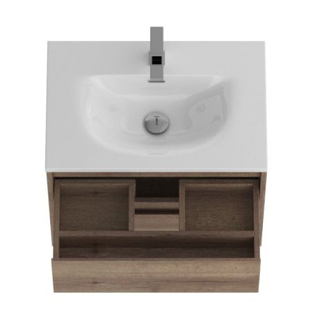 KRAFT 39 База под раковину подвесная с двумя выкатными ящиками, Rovere Tabacco, 600х390x500, KRAFT 39-600/390-2C-SO-RT, артикул KRAFT 39-600/390-2C-SO-RT