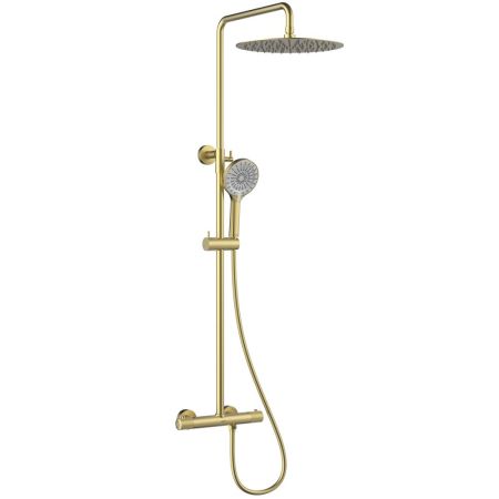 Смеситель Lemark Beluga для душа с регулируемой высотой штанги и лейкой верхнего душа «Тропический дождь», термостатический (LMF-8045B-BRLG), артикул LMF-8045B-BRLG