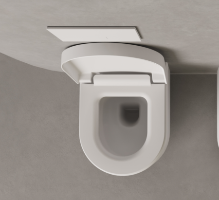 Унитаз, Salini, Gemelli, безободковый (с открытым смывным краем), тип установки-подвесной, ширина, мм-405, глубина, мм-520, высота, мм-425, форма чаши-овальная, выпуск-горизонтальный, материал-S-Stone (искуственный камень), бачок-необходима система инстал, артикул 240121KSM