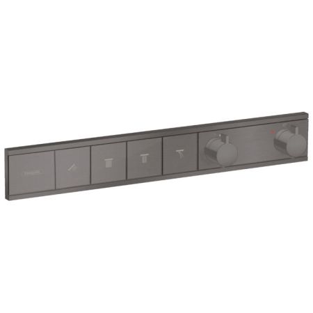 HG RainSelect Встраиваемый термостат для душа, 4 источника (внешняя часть), цвет: шлифованный черный хром, артикул 15382340