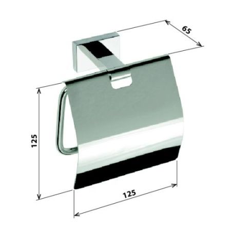 Держатель PLAZA для туалетной бумаги с крышкой  125x125x65мм, хром, артикул 118112012