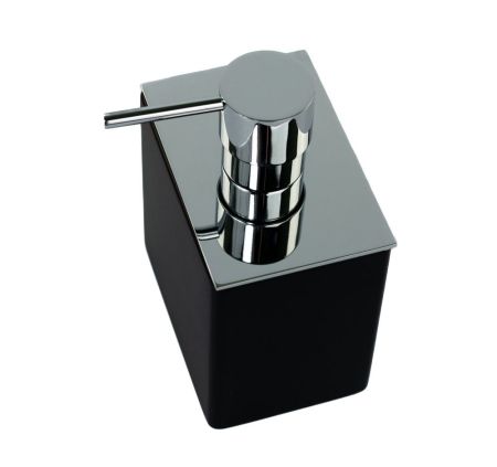 Stil Haus Rettangolo, настольный дозатор, цвет черный, помпа с крышкой хром
