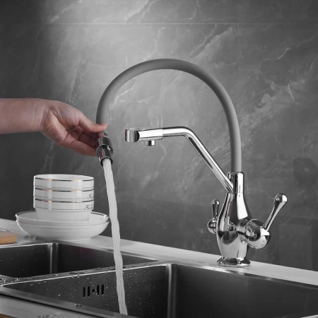 Смеситель для кухни Rose R858, хром