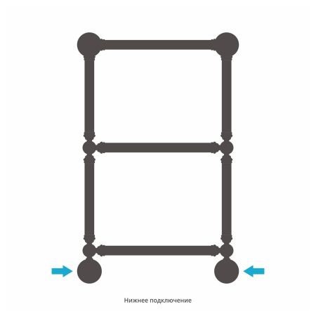 Полотенцесушитель водяной "Ренессанс 1304" 660х400 (Матовый черный), артикул 31-0280-6640