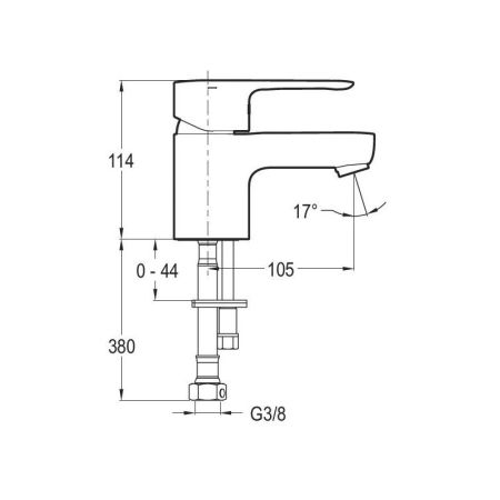 Смеситель для раковины  JACOB DELAFON JULY E16027-4ND-CP (хром, L-11 H-5), шт, артикул E16027-4ND-CP