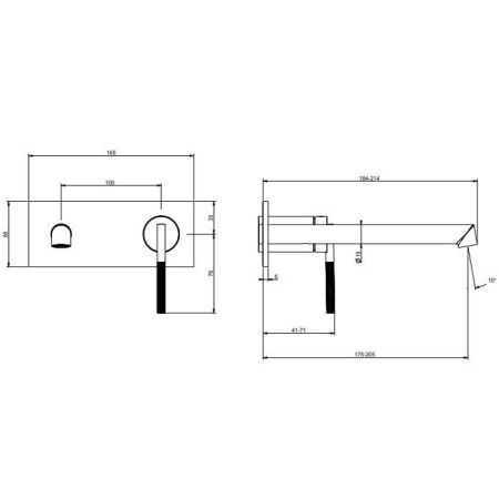 Gessi Ingranaggio Смеситель настенный , излив 194-214 мм, цвет хром (внешняя часть), артикул 63589#031