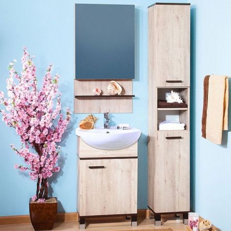 Тумба под раковину Бриклаер Карибы 50 Светлая Лиственница, артикул 4627125411250