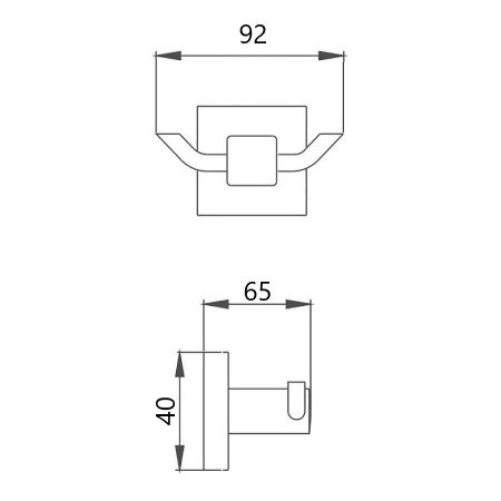 Крючок для ванной комнаты двойной Maretti Umbria Black UMB53299, черный, артикул UMB53299