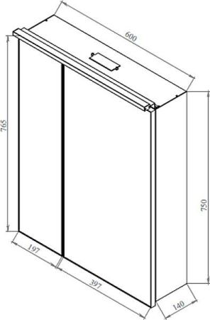 Зеркальный шкаф De Aqua Алюминиум 60 черный, артикул 261757