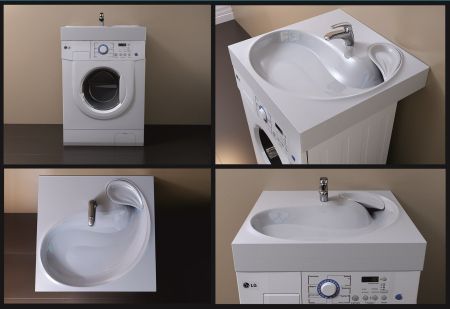 Раковина над стиральной машиной Бьянка 60*60 с кронштейнами