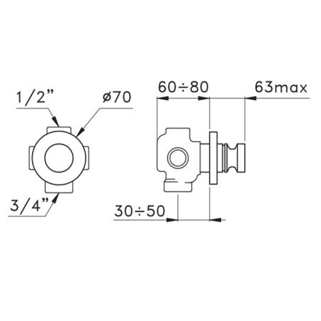 Stella Aster Встраиваемый переключатель для ванны/душа 0/150, цвет: хром