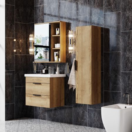 Тумба Onika Легран 60 подвесная, дуб галифакс (ум. Como 60)