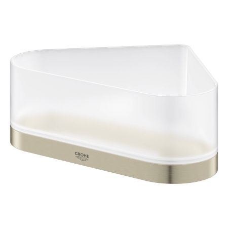 Полочка для душа GROHE Selection, угловая с держателем, никель матовый (41038EN0), артикул 41038EN0