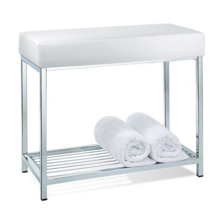 Decor Walther DW 77 Скамья с полочкой 60x30x52см, цвет: хром / белый