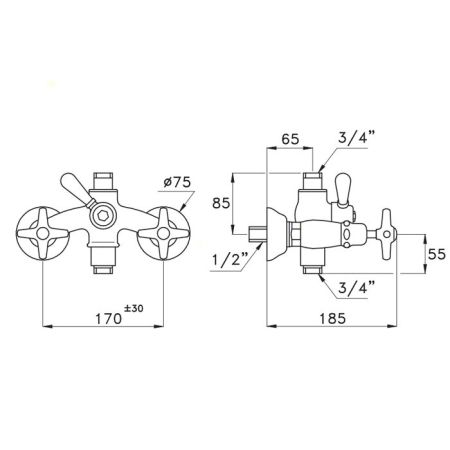 Stella Italica Смеситель для душа 3284, цвет: хром, артикул IT 02500 CR00
