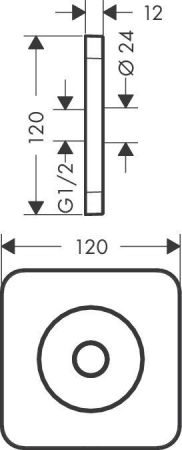 AX ShowerSelect Настенная панель 120x120мм., цвет: хром, артикул 36725000