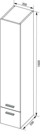 Шкаф-пенал Aquanet Верона 30 белый (подвесной), артикул 00175390