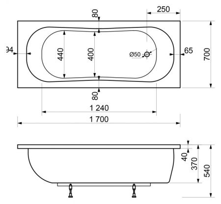 Ванна из искусственного камня Эстет Лаура 170x70 Белая, артикул ФР-00000678
