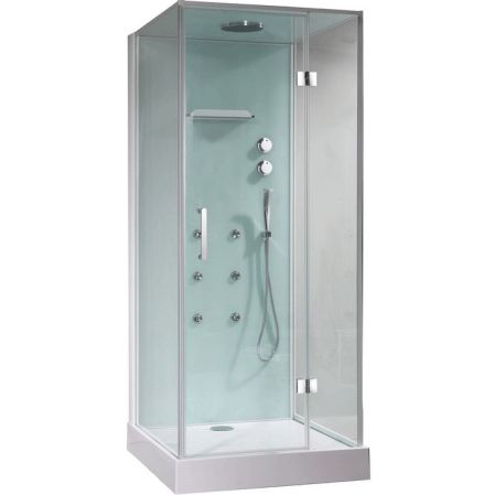 Душевая кабина Orans SR-86120 100x90 с гидромассажем профиль Белый задние стенки Белые