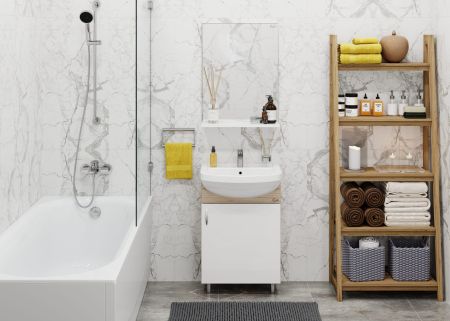 Комплект ONIKA ЭКО 52 дуб сонома (3в1: тумба+раковина+зеркало)