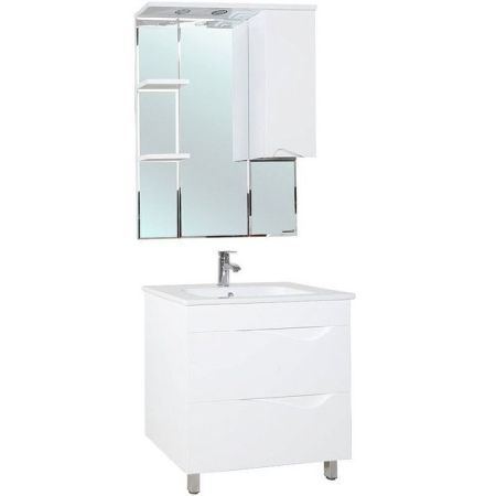 Зеркало со шкафом Bellezza Эйфория 80 R 4916113001017 с подсветкой Белое, артикул 4916113001017