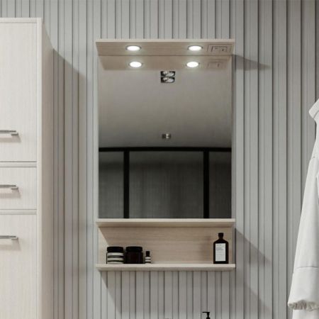 Зеркало Бриклаер ЧИЛИ 55 см, светлая лиственница, артикул 4627125414930