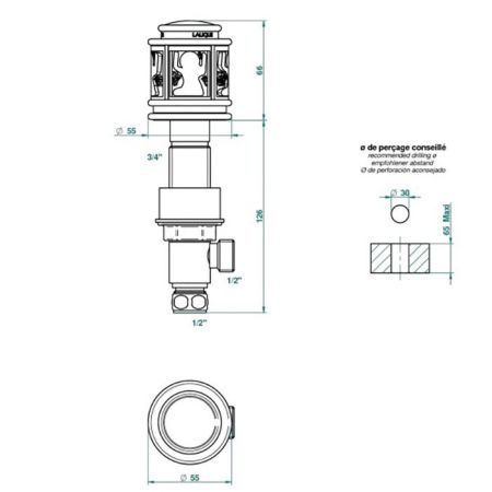 THG ANGE Вентиль смесителя для раковины, цвет хром, артикул A2G-A02-35
