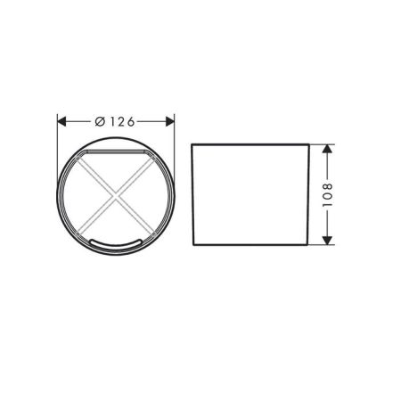Стакан, Hansgrohe, WallStoris, одинарный, ширина,мм-126, глубина,мм-126, высота,мм-108, на штанге кликом, материал стакана-пластик, цвет-белый матовый, артикул 27921700