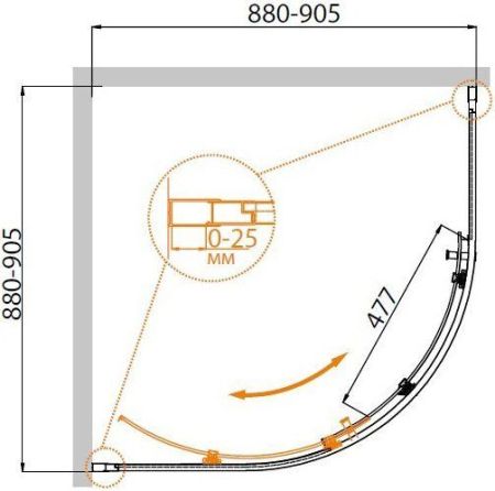 Душевой уголок CEZARES MOLVENO-R-1, артикул MOLVENO-R-1-100-P-Cr