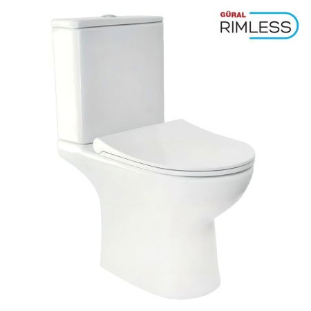 Унитаз компакт безободковый GURAL Tria Slim с Soft Close TR04KLZ01-SL&TR02RZV01