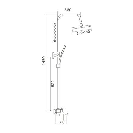 Душевая система Shevanik S8536, хром
