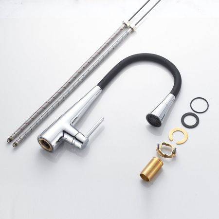 Смеситель для кухни с гибким изливом и режимом "душ" Rose R213, хром