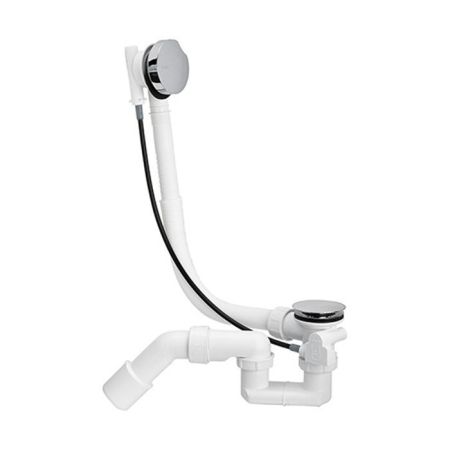 Слив-перелив, Viega, Simplex, вид-для ванны, тип-автоматический, диаметр слива, мм-52, накладки-есть, материал-пластик, цвет накладок-хром, артикул 285357