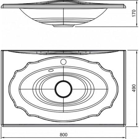 Раковина Florentina Гармония 80 см 10.030.00800.001, артикул 10.030.00800.001