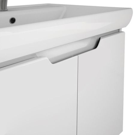 Тумба с раковиной подвесная Dreja Q(D) 70 см, белый, артикул 99-1002-com