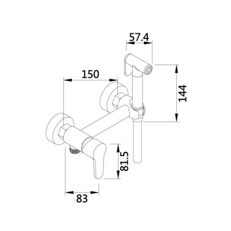 Гигиенический душ со смесителем D-Lin D180202-A, черный