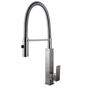 Смеситель для кухни с гибким изливом FASHUN A54102-3, сатин