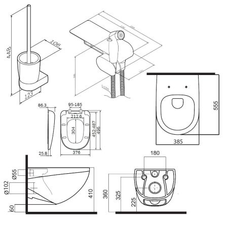 CK30H0904W Sensation набор подвесной унитаз с гиг.душем