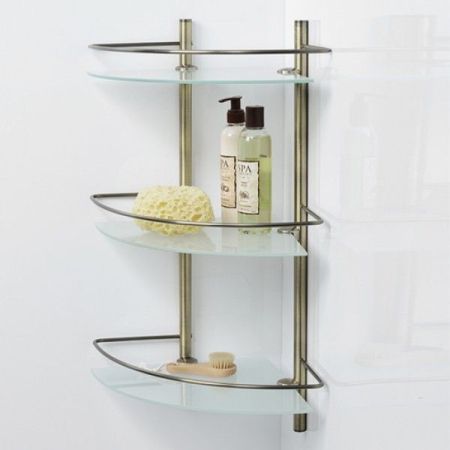 Стеклянная полка WasserKRAFT Exter K-3533 угловая Светлая бронза