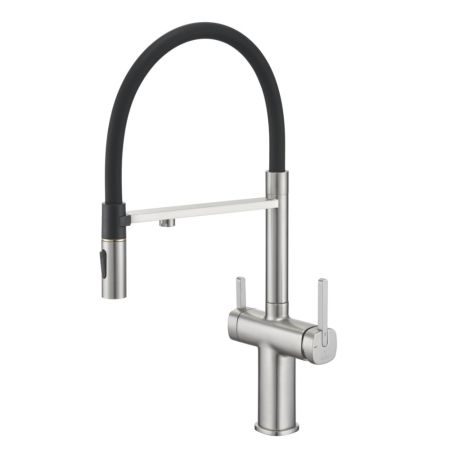 Смеситель для кухни с подключением фильтра для воды Rose R358L, сатин, артикул R358L