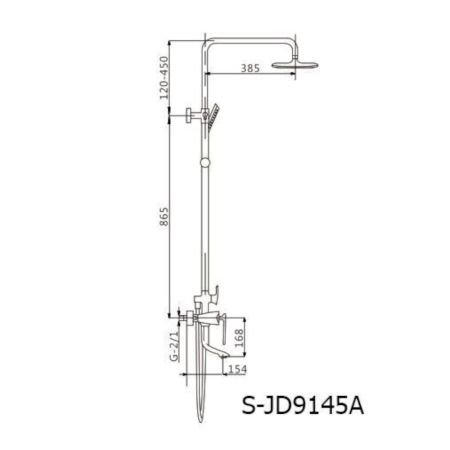 Душевая система Savol S-JD9145AH, черный, артикул S-JD9145AH