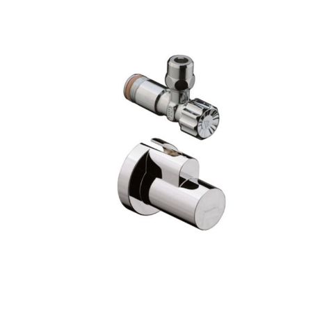 HG угловой вентиль,с декоративной накладкой, цвет: шлифованный никель, артикул 13954820