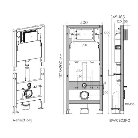 Инсталляция для подвесного унитаза Knotlor ISWC503FG, бирюзовый, артикул ISWC503FG
