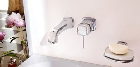 Внешняя часть смесителя для раковины GROHE Grandera на 2 отверстия (вынос 234 мм), хром (19930000)