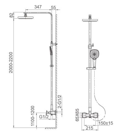 Душевая система WONZON & WOGHAND SHAKESPEARE, Хром (WW-654602-CR), артикул WW-654602-CR