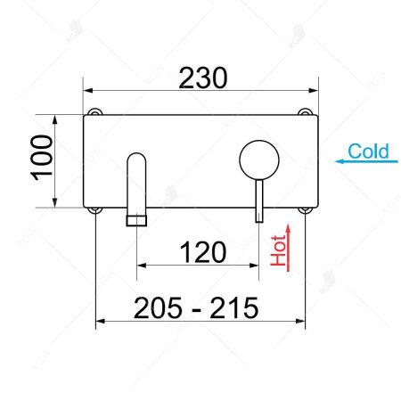Смеситель с изливом встраиваемый RGW SP-45-10B, артикул 21140545-04